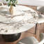 Ensemble de salle à manger 5 pièces pour 4 chaises de table rondes en faux marbre noir-789138355-789138353-786087776