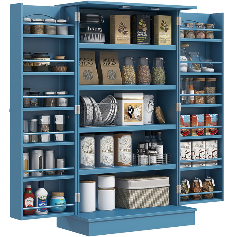 Armoire de rangement pour garde-manger autoportante de 41 po HOMcom, Bleu