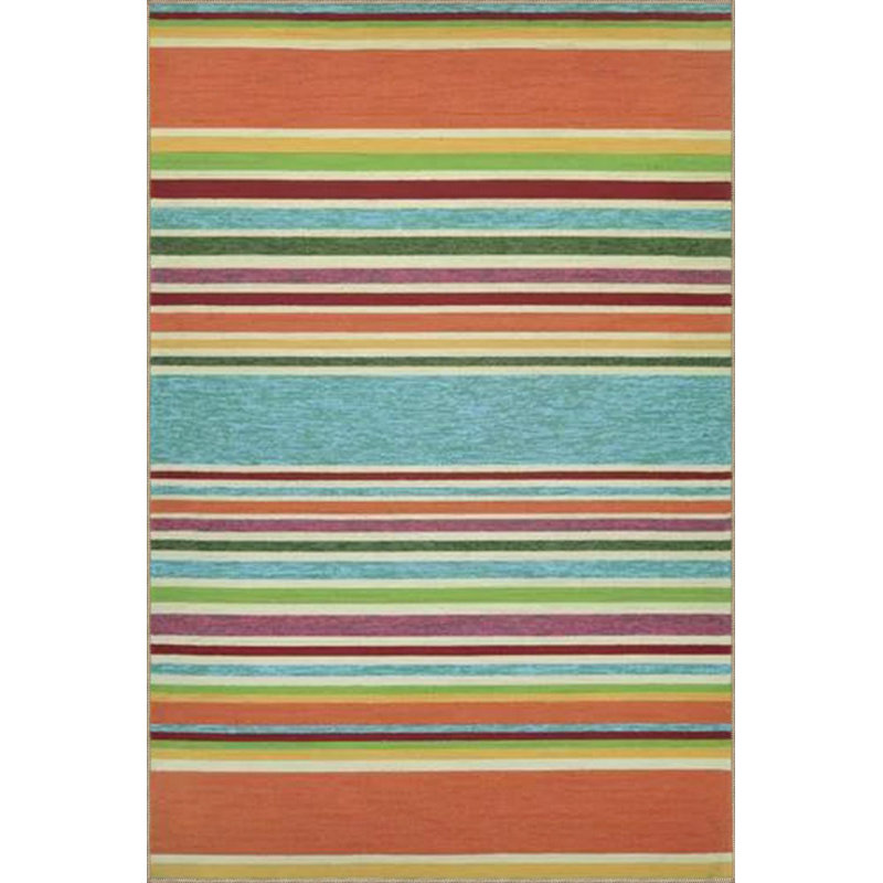Tapis décoratif multicolore horizontal à motif lavable, Sous-tapis carré 3 pi 3 po inclus