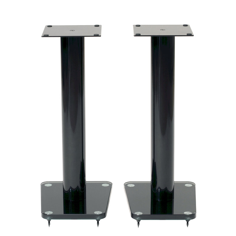 Glass & Steel Speaker Stands, 24" Height