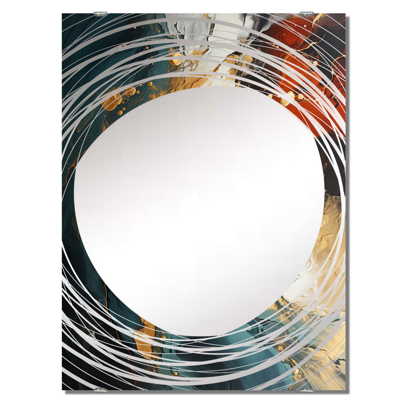 Sahaad - Miroir mural décoratif peinture abstraite, 40 po x 30 po