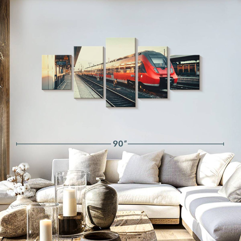 Red Train, 30" H x 68" W