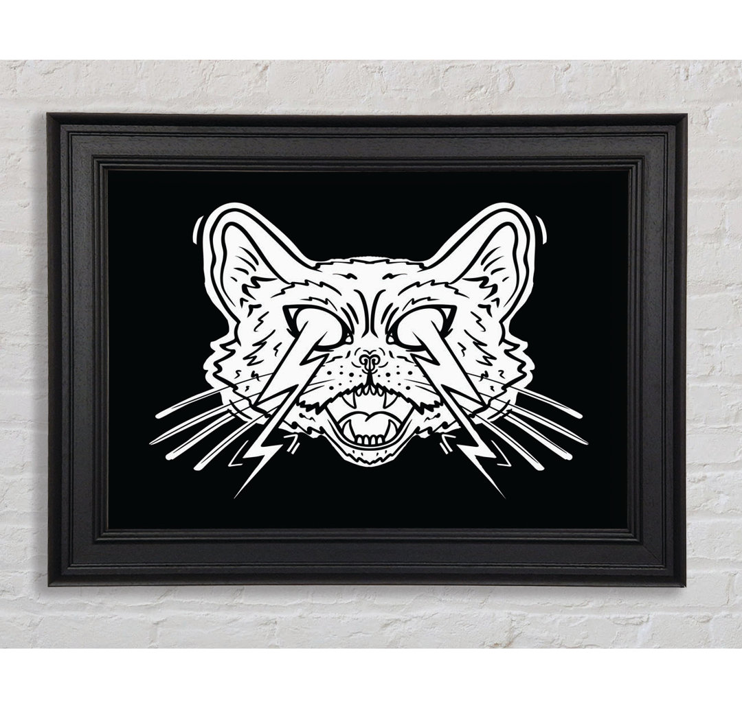 Thunderbolt Cat Eyes Gerahmter Druck