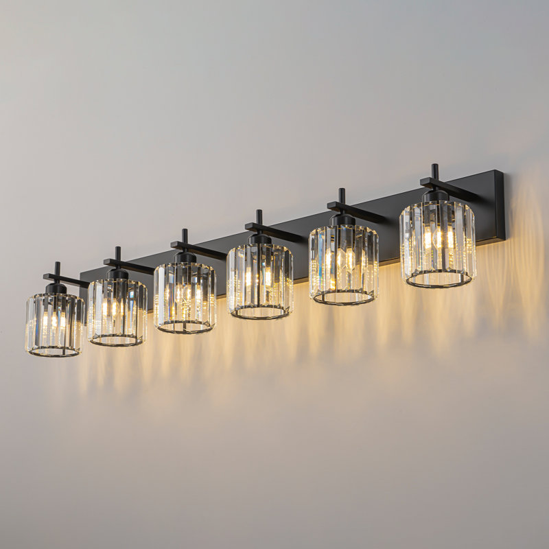 Corless Dimmable Vanity Light, 6, Matte Black