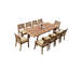 8 Seats 9 Pcs Grade-A Teak Wood Dining Set: 94" Double Extension Rectangle Table And 8 Travota Stacking Arm Chairs #11TV2008-99113191