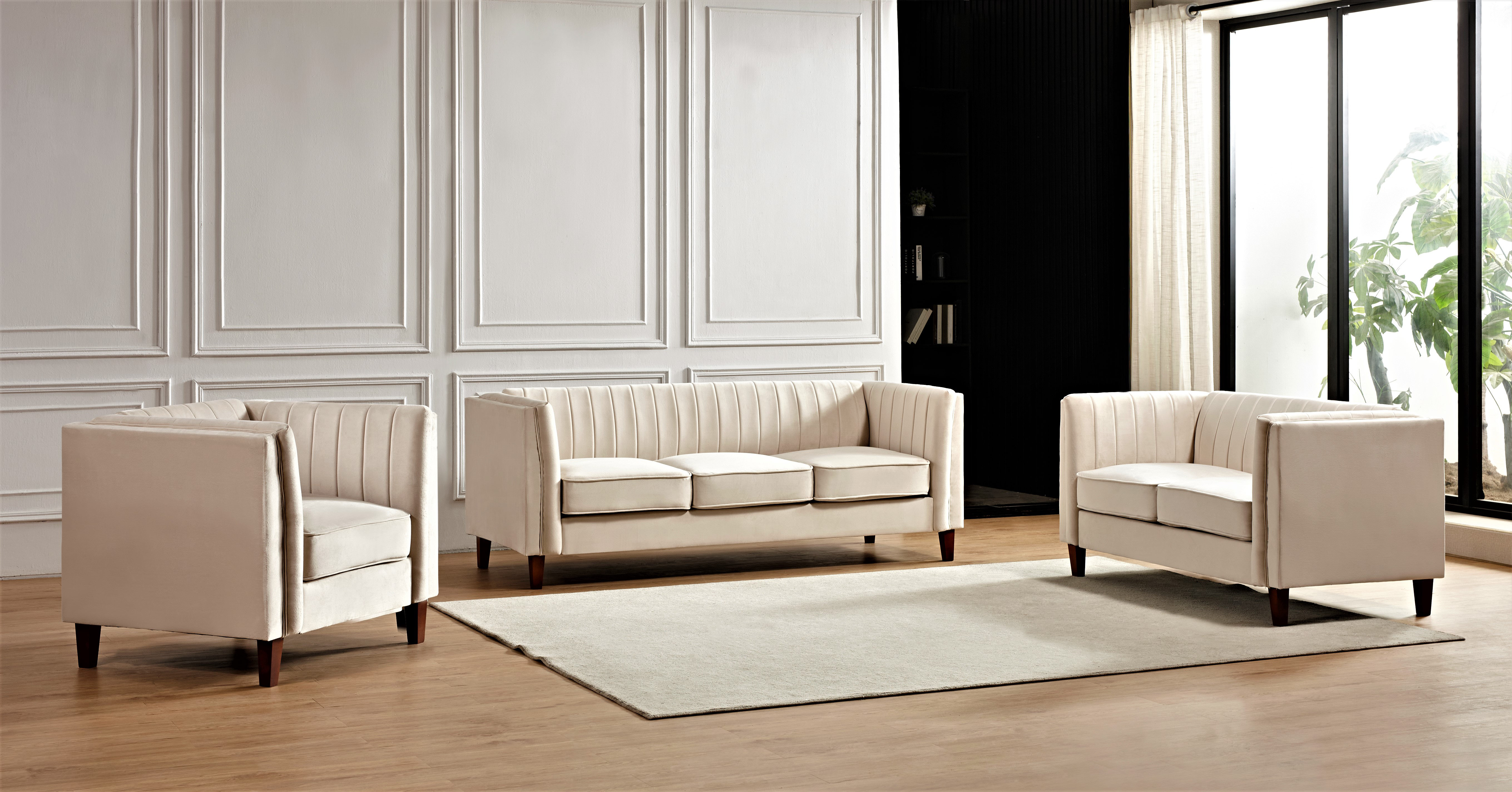Everly Quinn 3 Piece Velvet Living Room Set & Reviews | Wayfair
