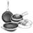 Livwell DiamondClad 7 Piece Hybrid Nonstick Stainless Steel Frying Pan Cookware Set with Wok and Tempered Glass Lids - PFOA Free, Dishwasher Safe, Oven Safe
