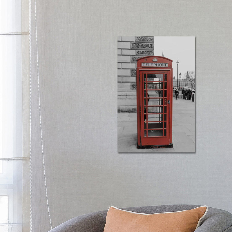 London Red Phone Box - Wrapped Canvas Print, 66.04 cm H x 45.72 cm W x 1.91 cm D