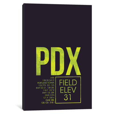 « portland », art textuel sur toile, "air traffic control series"