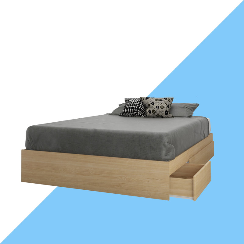Dunton Platform Storage Bed, Queen, Natural Maple