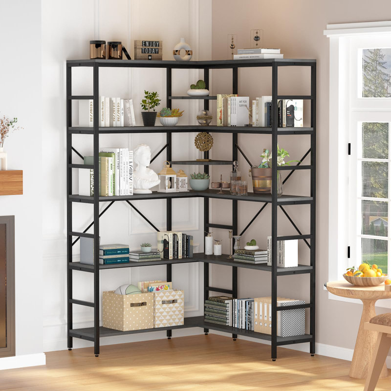 Cloudview Corner Bookcase, Gray