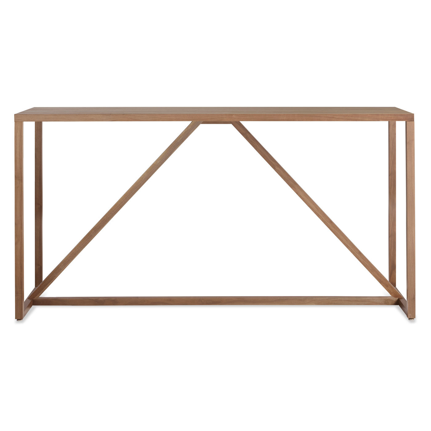 Strut Dining Table, 28" W x 56" L, Walnut, Standard (29" Height)