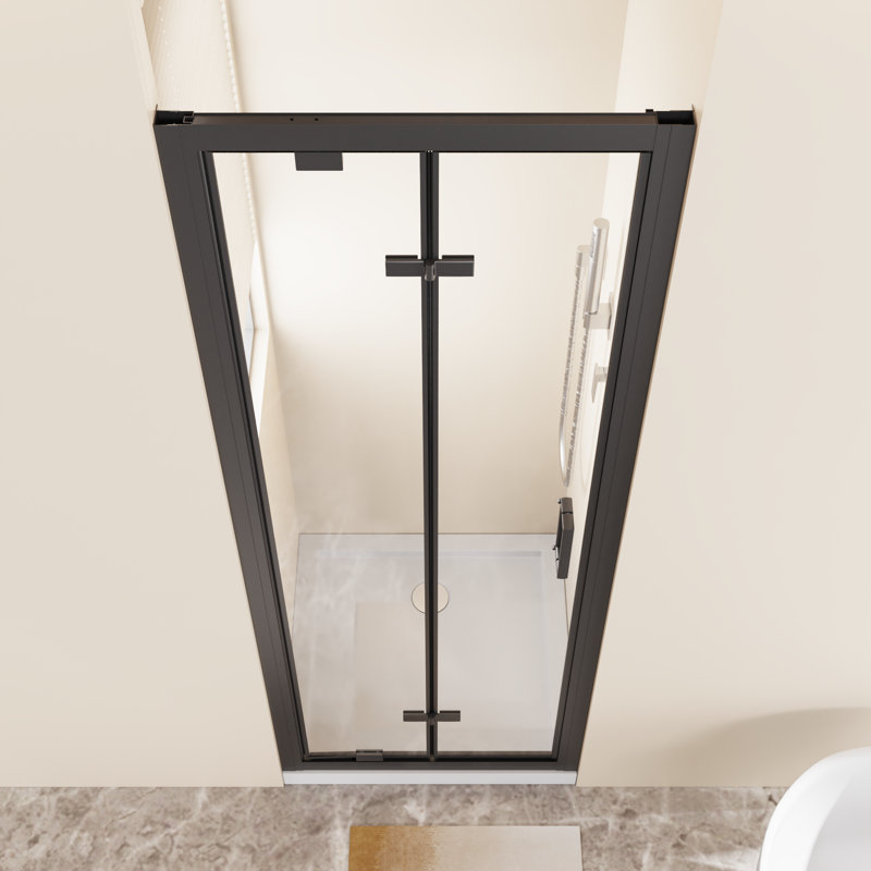 Portes de douche et de baignoire peu encombrantes, porte noire en verre 26 x 72 pour petite maison