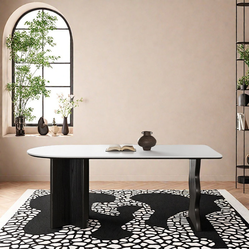 Table de salle à manger rétro pour petit appartement, H 29,52 po x L 86,61 po x l 35,43 po