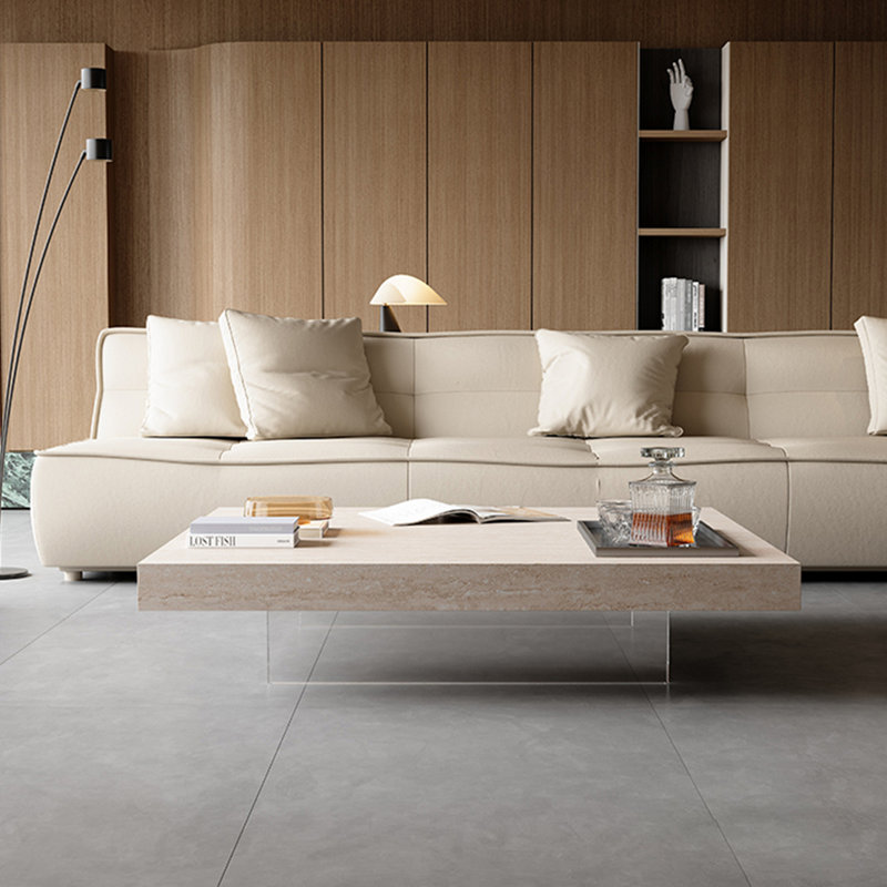 Table basse luxueuse en acrylique, H 13,8 po x L 39,4 po x l 39,4 po
