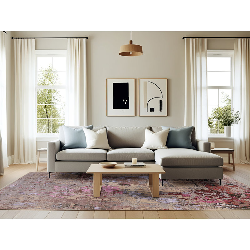 Carnalbanagh Abstract Indoor Rug, Rectangle 6' x 9'