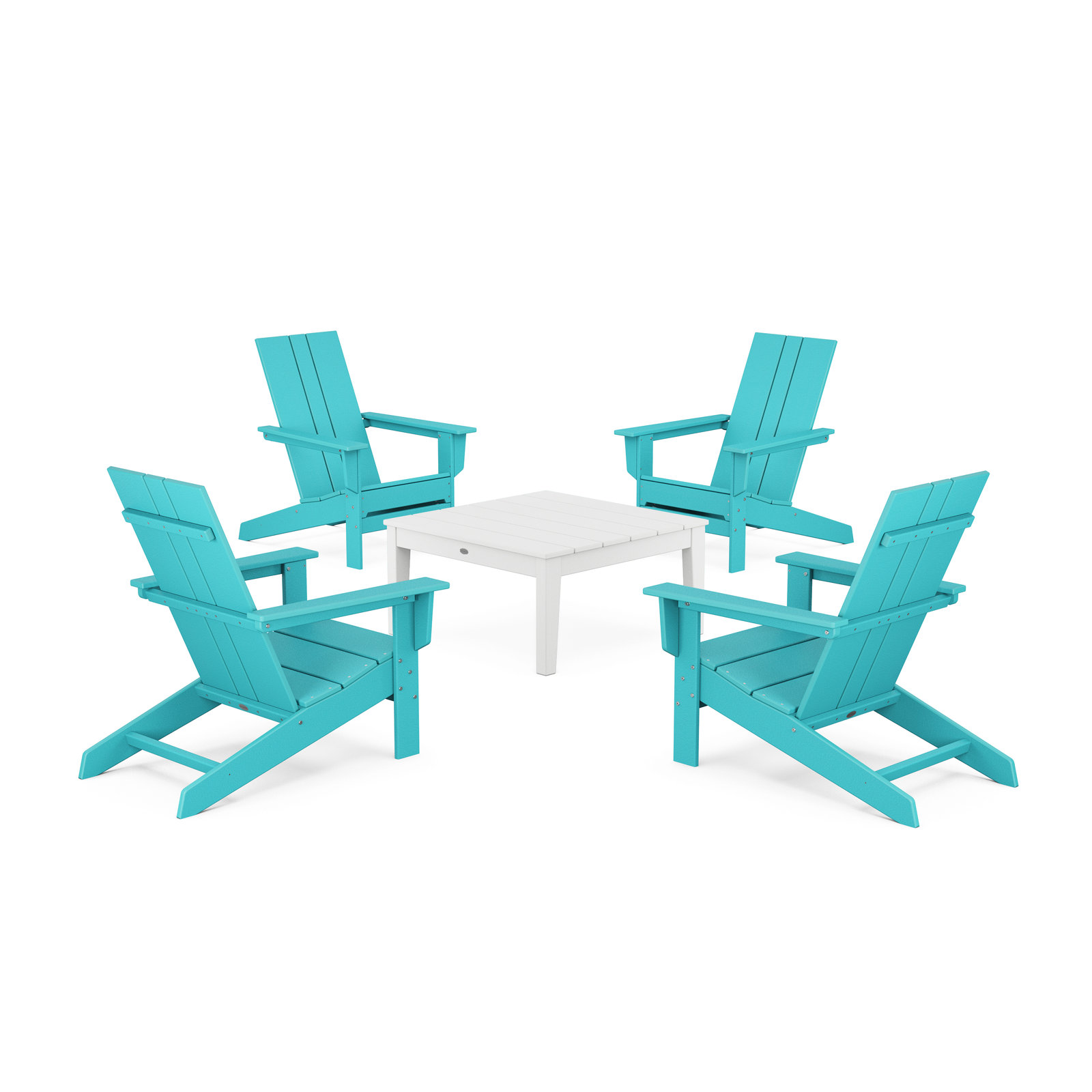 5 Piece Multiple Chairs Seating Group, Aruba/White