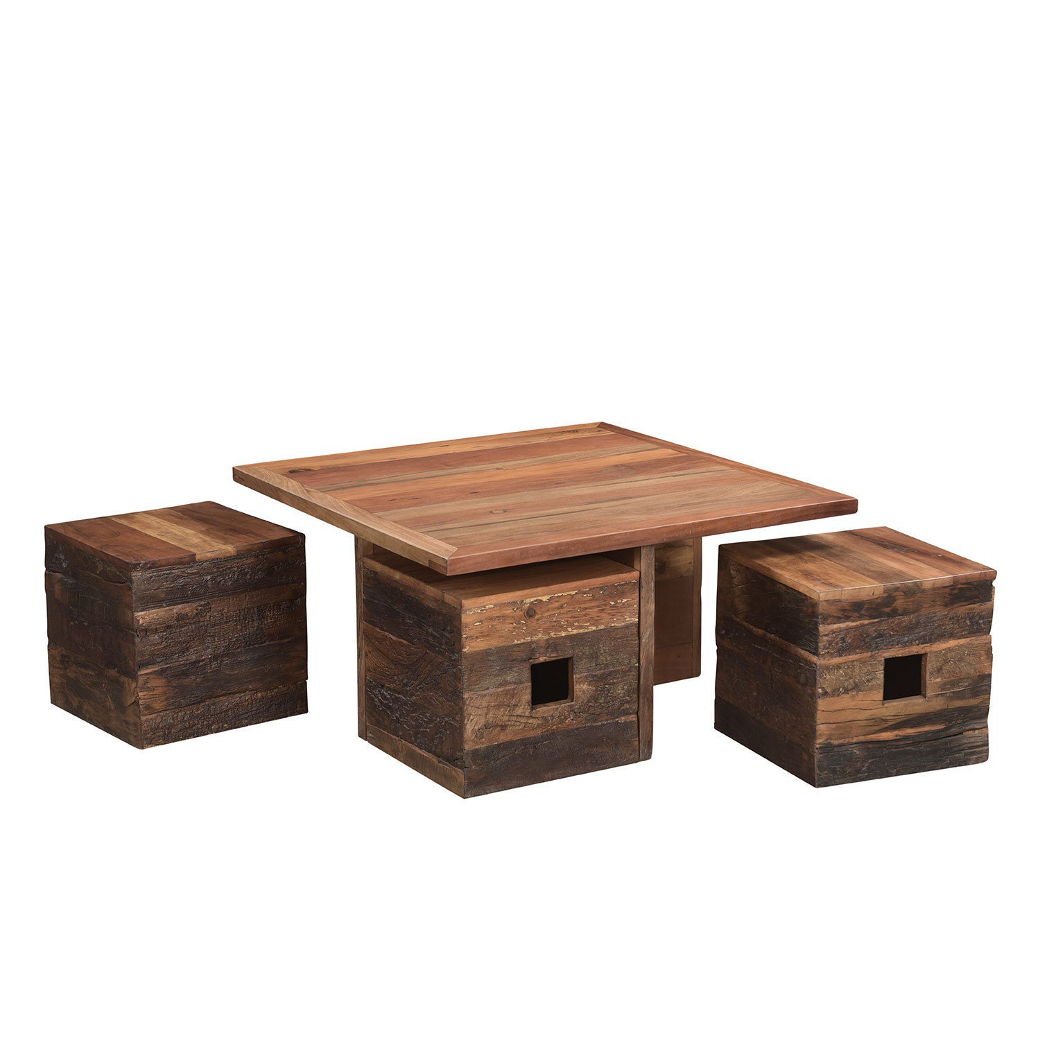 Far Pavilions Solid Wood 36 in. Square Coffee Table With Pull Out ...