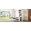 Lit escamotable simple mural rotatif avec bibliothèque, armoire supérieure, bureau extensible et rangement latéral pour un usage domestique polyvalent-1306545459