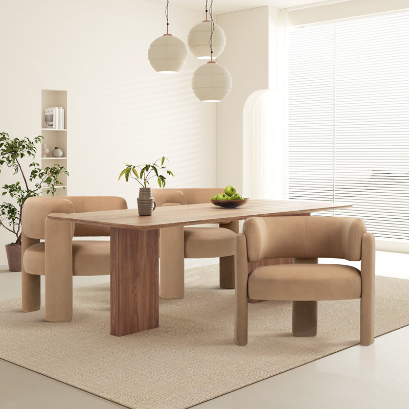 Modern Upholstered Barrel Armchair, Khaki