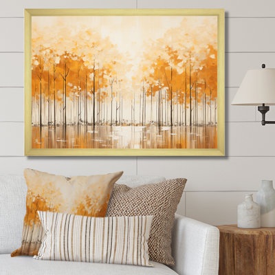 " Minimalism Beige And Gold Forest III "
