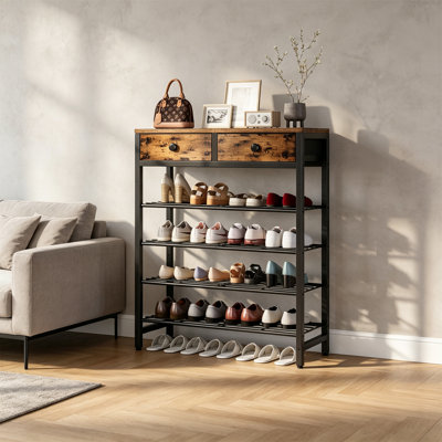 5 Tier Shoe Rack with 2 Drawers
