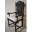 Fauteuil en cuir à dossier Queen Anne en cuir brun foncé