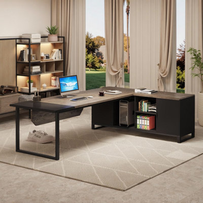Bureau d'ordinateur en L 70,8 po