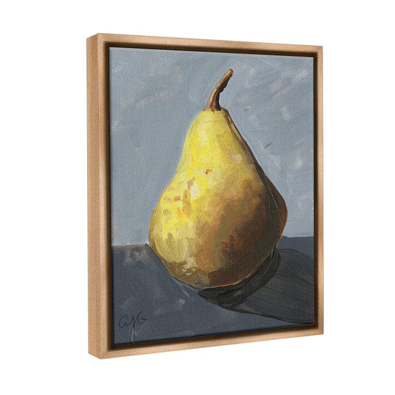 «Abstract Shadow Pear» par Alexandria Gilbert Kincaid sur toile, H 21 po x l 17 po, Cadre flottant orme Montalcino