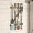 Wood Arrow and Stripe Patterned Paddle Home Wall Decor with Muted Blue Accents-1042279892