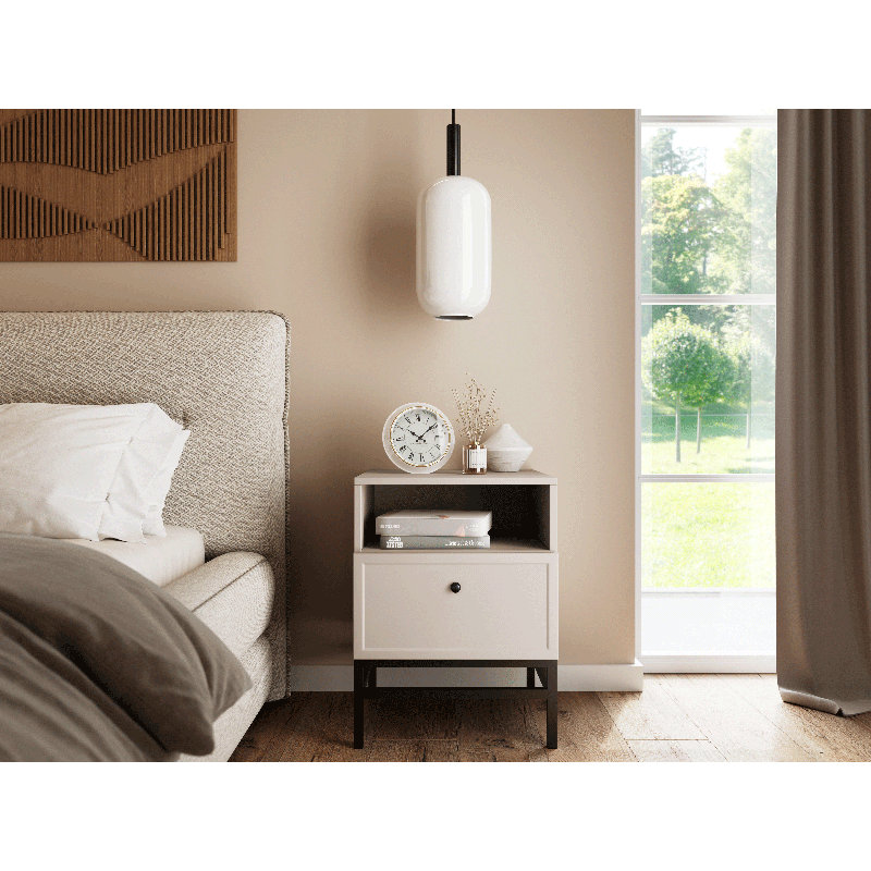 Bagga 45cm W Manufactured Wood Bedside Table