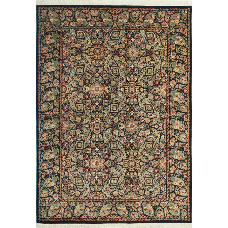 Tapis teint à la main Vingon - noir - gris, 6 pi 1 po x 9 pi 1 po