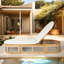 Chaise longue d'extérieur inclinable en bois d'acacia Ekua