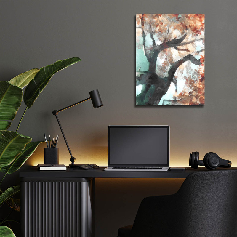  «Fall Tree 1» par Alonzo Saunders, art mural en verre acrylique, 12 po x 16 po