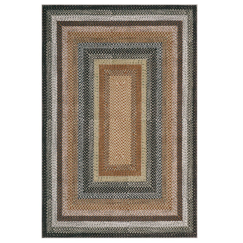 Machine Washable Rug for Living Room Braided Print Non-Slip Area Rug Stain Resistant Carpet for Dining Room Bedroom Nursery Office