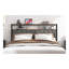Cadre de lit double, cadre de lit plateforme en bois, chevet avec emballage souple et 2 pièces, pas de bruit, pas besoin de matelas à ressorts et d'outils d'assemblage simples, grand espace de rangement au bas du lit, brun-977276477