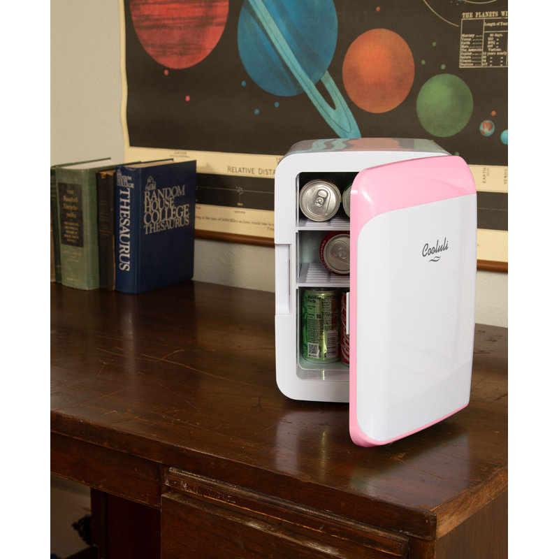 Cooluli 0.35 Cubic Feet Portable Countertop Mini Fridge, Pink