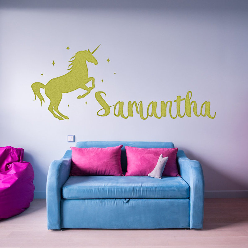 Décalcomanie murale pour chambre de bébé custom name, H 11 po x l 22 po, Or