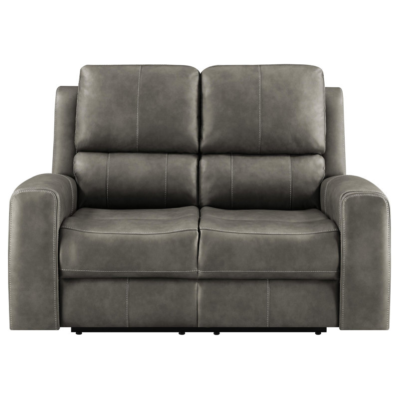 Brickston Triple Power Reclining Loveseat Charcoal, Charcoal