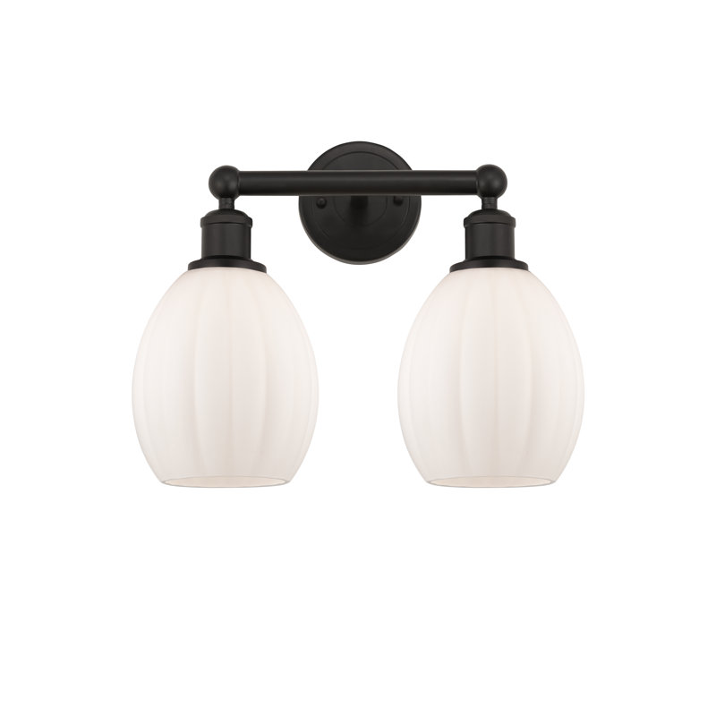 Éclairage pour meuble-lavabo à 2 lumières 14,5 pouces Bolduc, Blanc mat, Bronze huilé