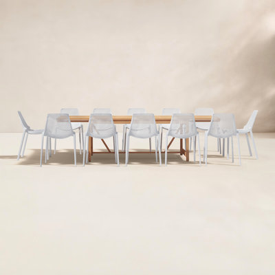 Askey 118" Eucalyptus Patio Dining Set