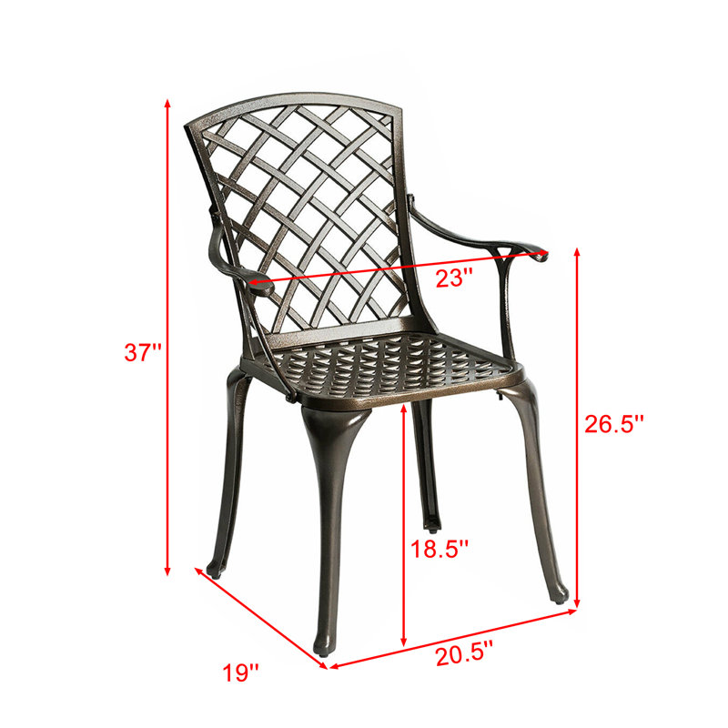Ensemble de 2 chaises bistro d'extérieur