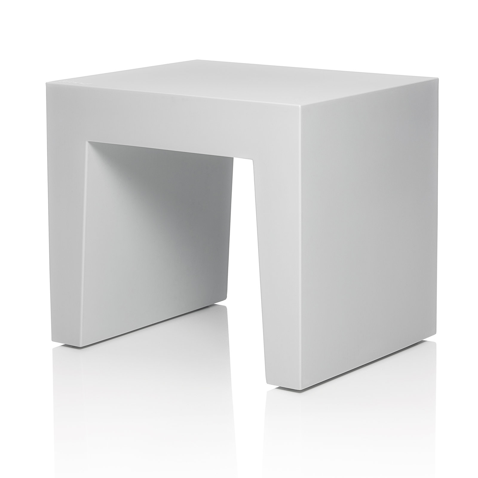 Concrete Seat Accent Stool, Light Gray