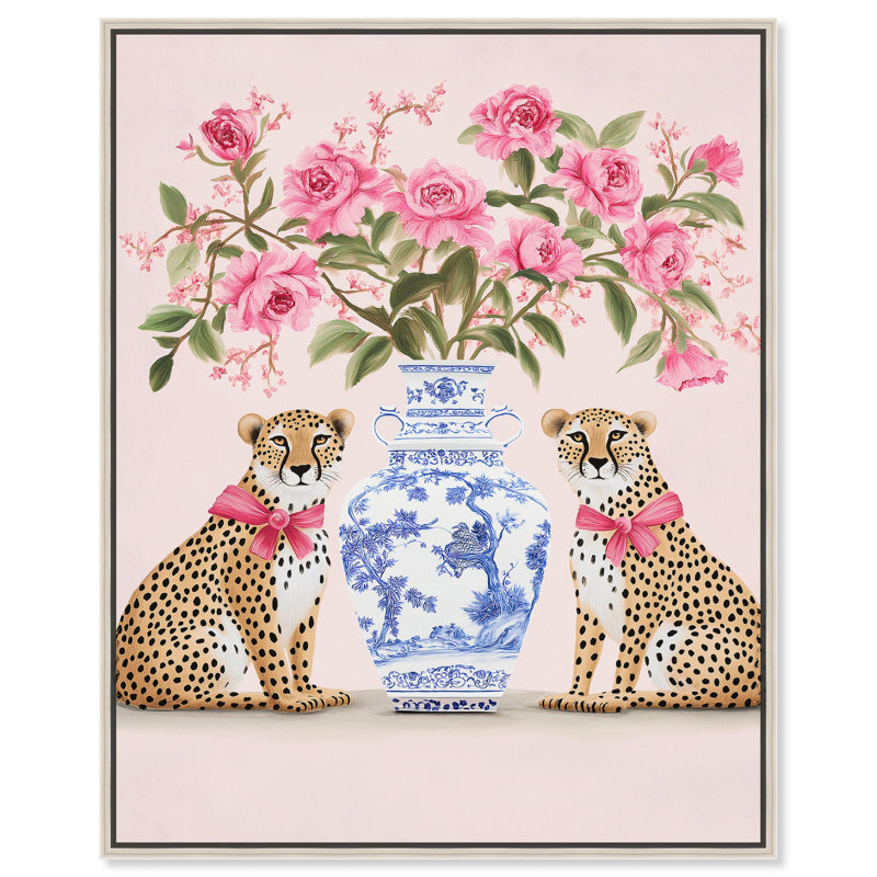 «Floral Wild Canvas» par Art Remedy, H 31 po x l 25 po x P 2 po, Encadrement argenté