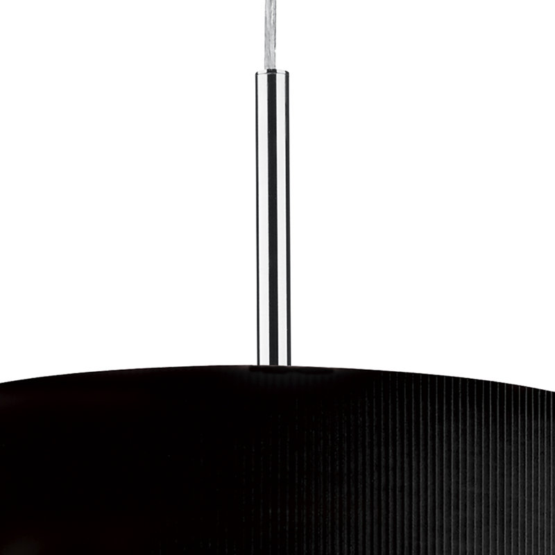 Kiera 3 - Light Polished Chrome Drum Pendant, Black, Small