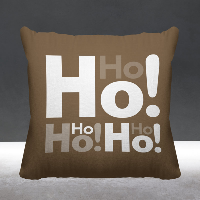 Coussin intérieur / extérieur Hohoho Christmas, L 19 po x H 19 po, Beige