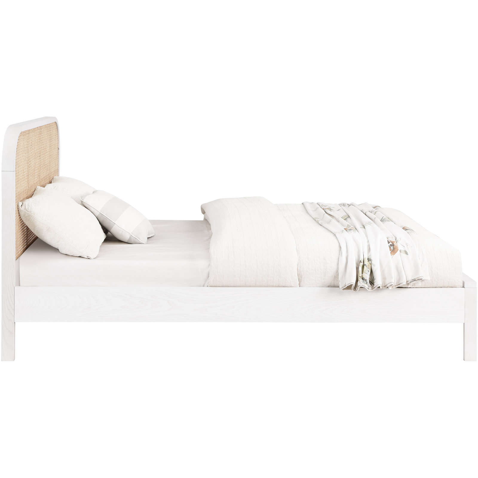 Cane Bed, Queen, White