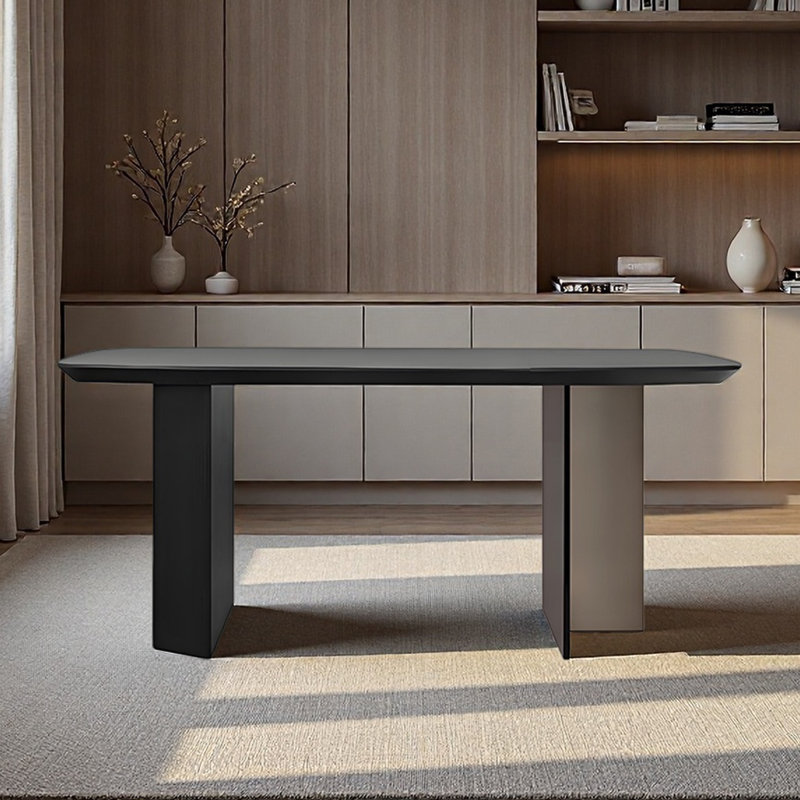 Pieds en acrylique pour le bureau, simples et rectangulaires, H 29,53 po x l 62,99 po x P 31,5 po, Noir