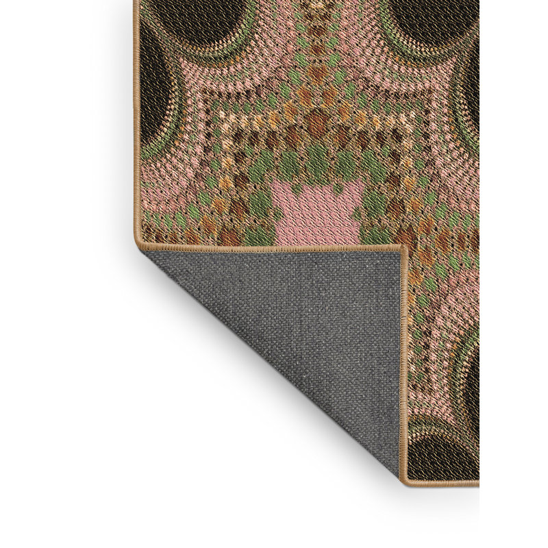 Tapis rose / vert / noir Burleigh, Rectangle 6 pi x 9 pi