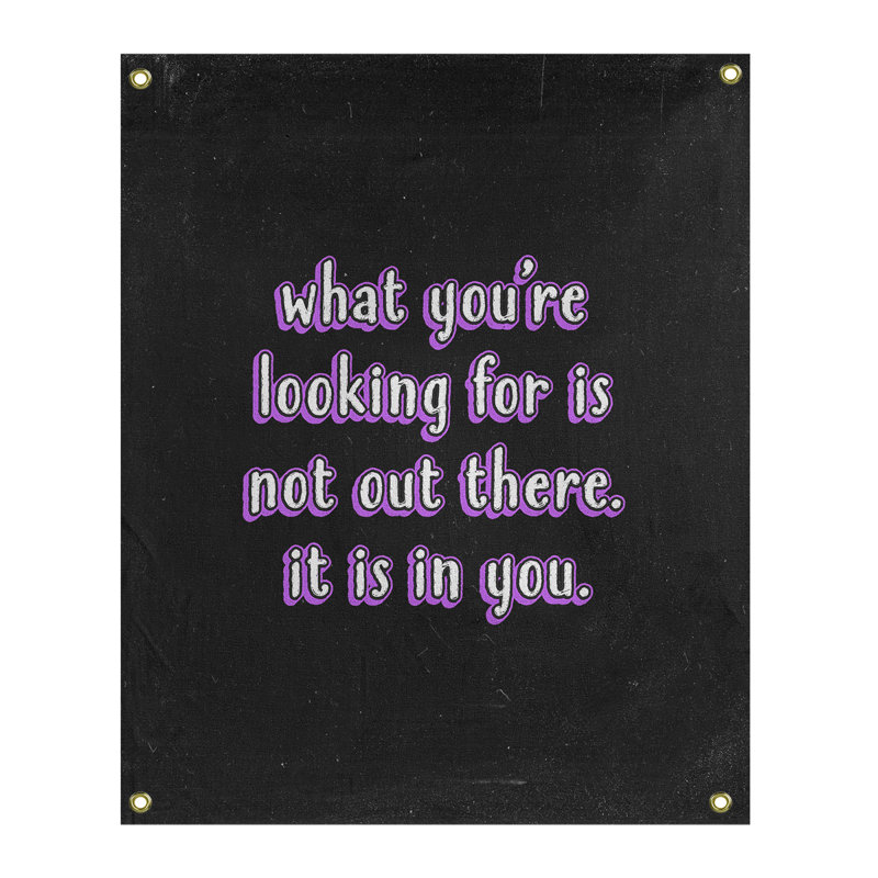 Tapisserie tableau noir quote self confidence quot, H 36 po x l 26 po, Mauve